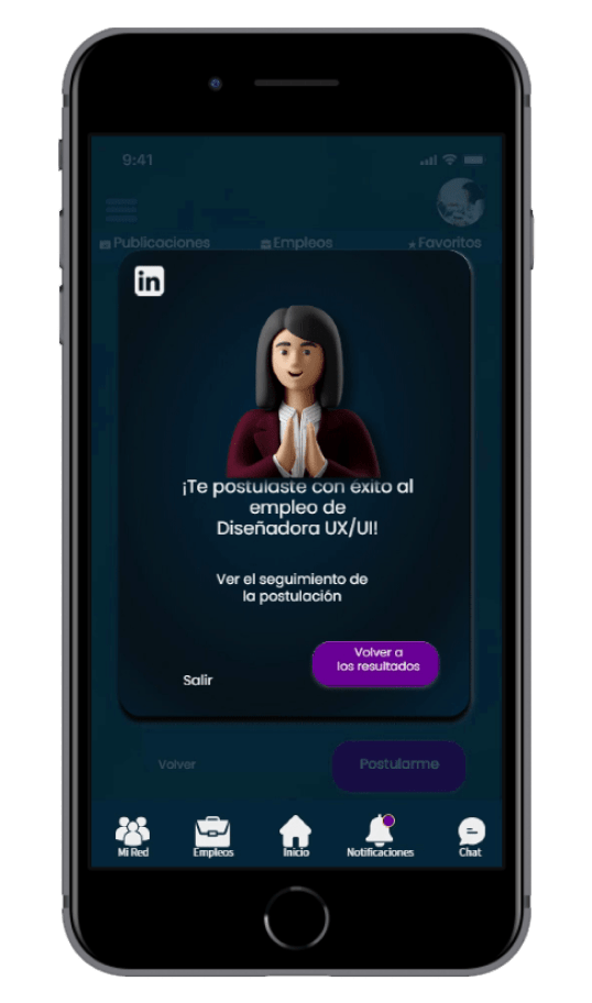 phone  with linkedin app